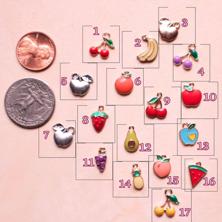 Enamel Fruit Pet Tag Charms – Dog Collar Accessories