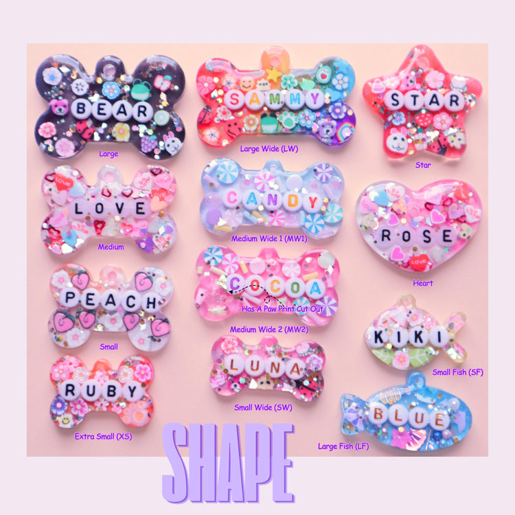 Personalized Christmas Resin Dog Tag: Glitter, Custom Name