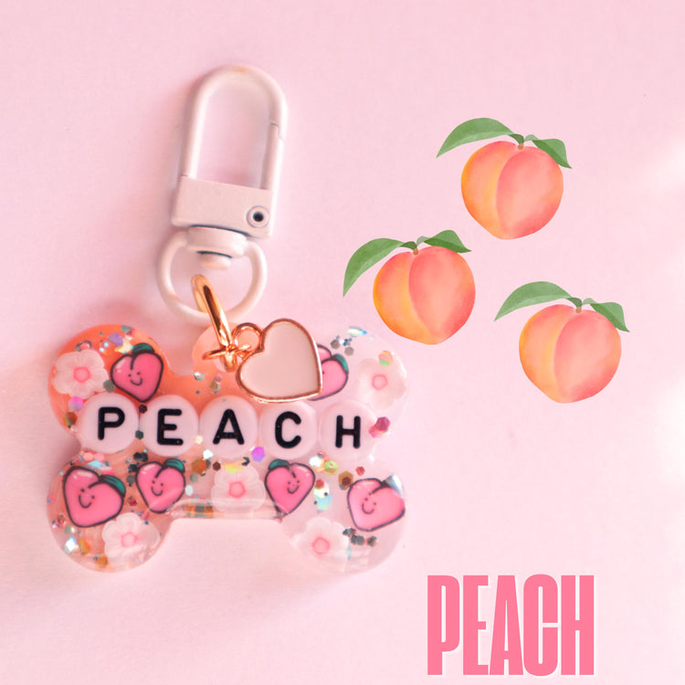 Dog Tag Personalized Resin Tags with Letter Beads, Fruit Themed