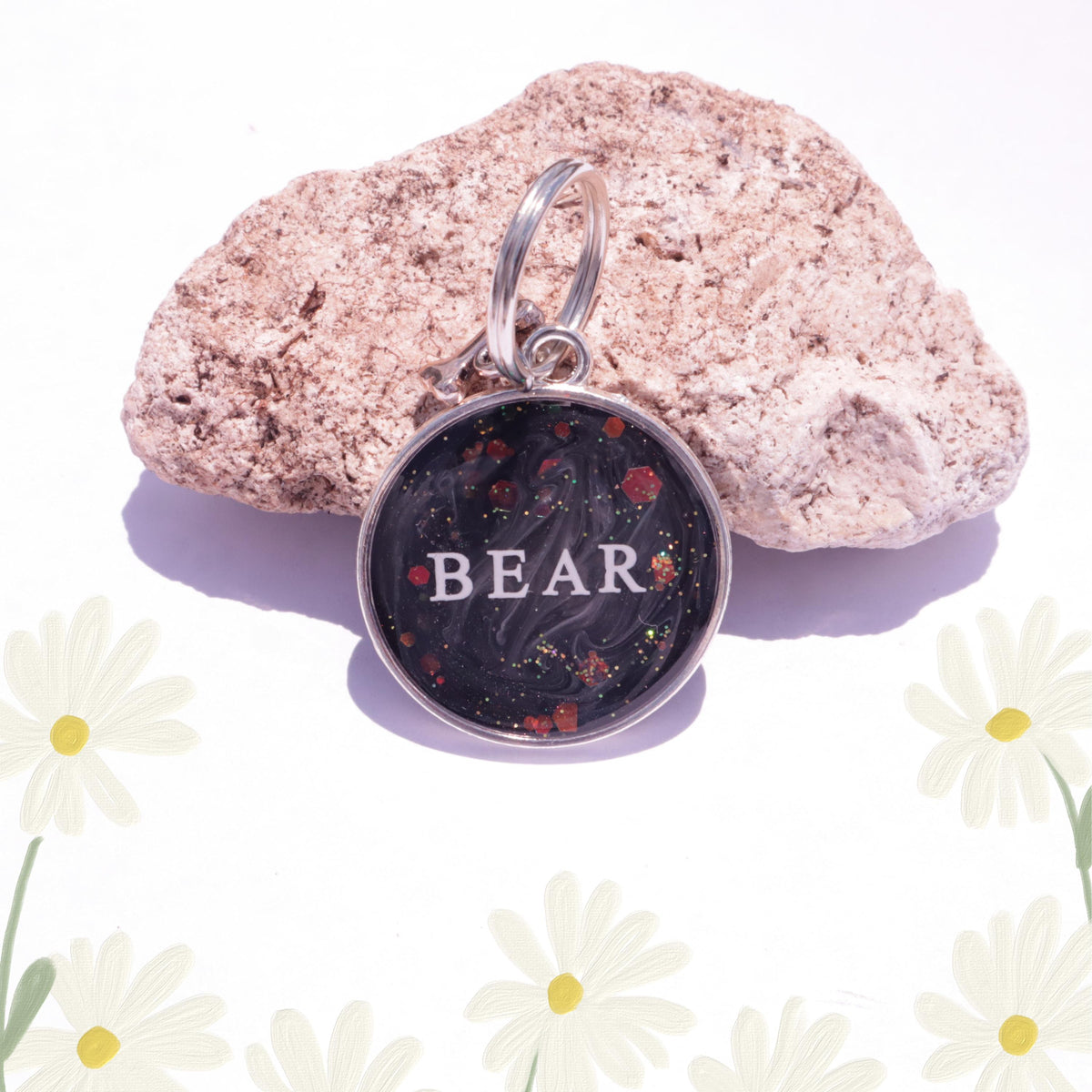 Personalized Resin Dog ID Tag | Custom Pet Name Collar Charm
