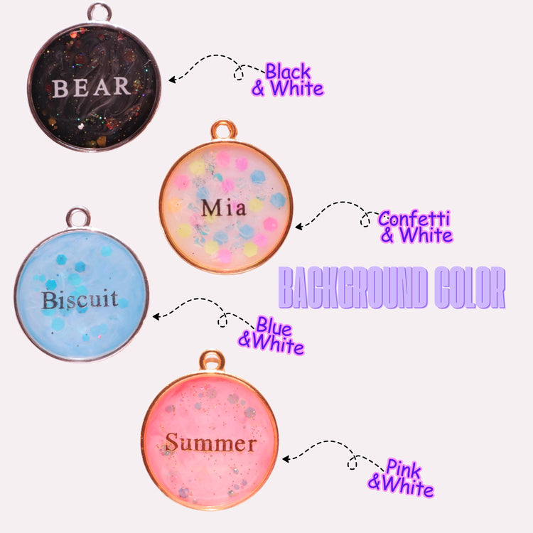 Personalized Resin Dog ID Tag | Custom Pet Name Collar Charm