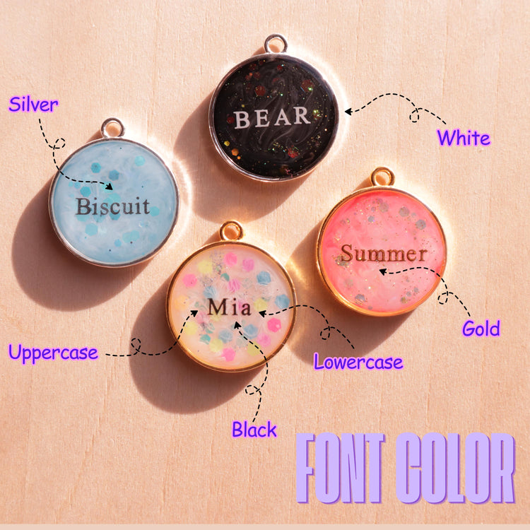 Personalized Resin Dog ID Tag | Custom Pet Name Collar Charm