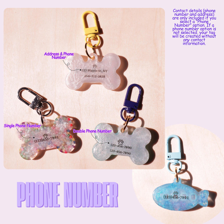 Dog Tag Personalized Resin Tags with Letter Beads