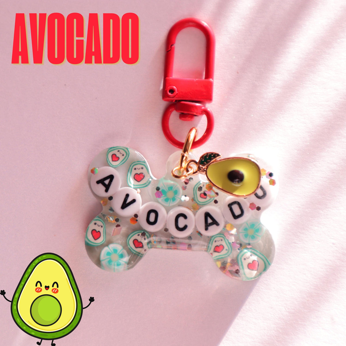 Dog Tag Personalized Resin Tags with Letter Beads, Fruit Themed