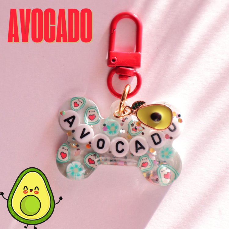Dog Tag Personalized Resin Tags with Letter Beads, Fruit Themed
