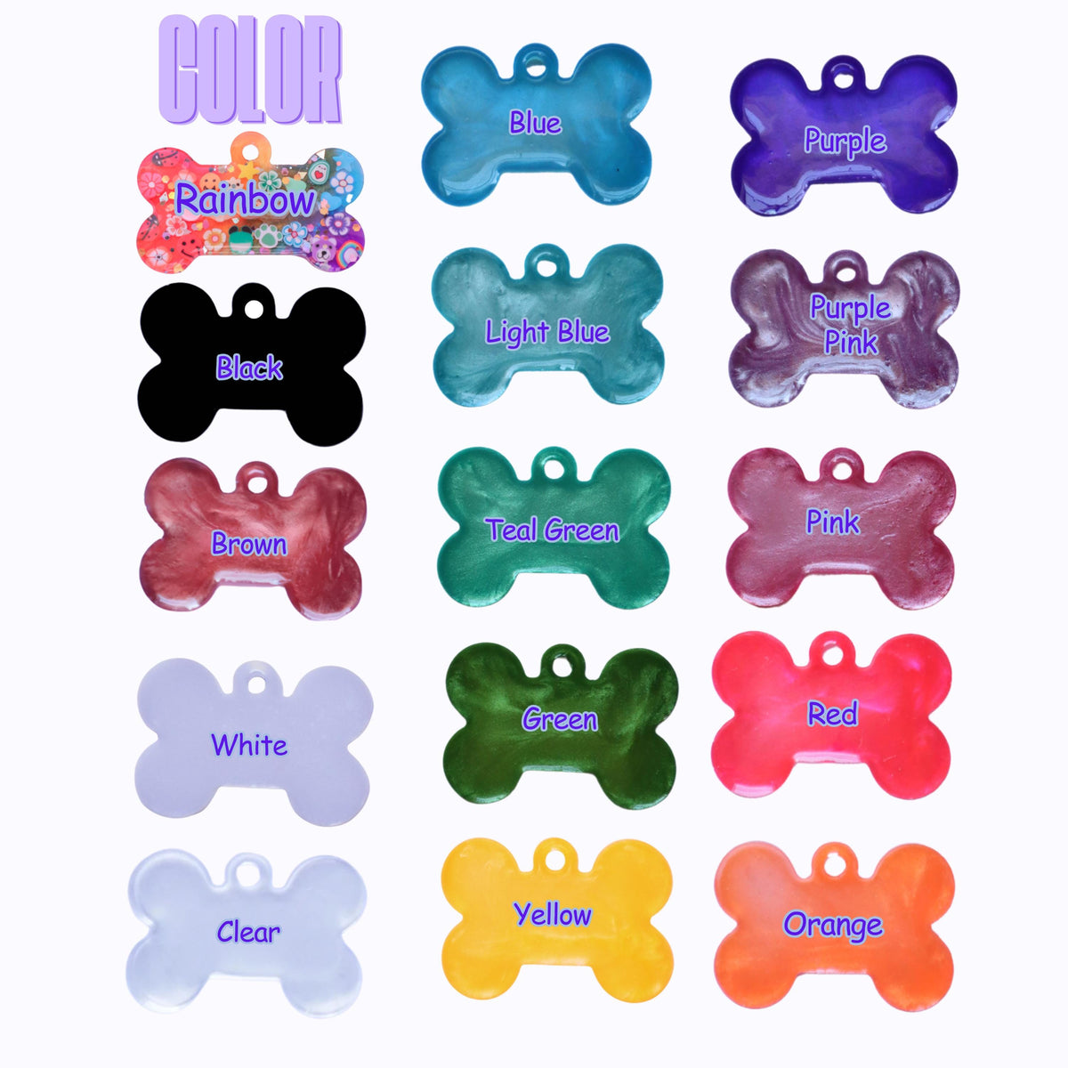 Dog Tag Personalized Resin Tags with Letter Beads