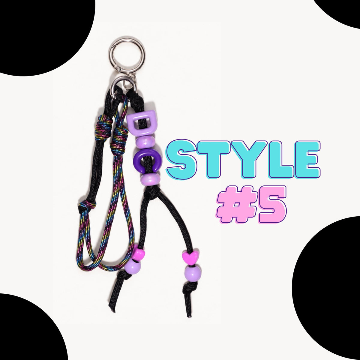 Custom Paracord Phone Charm, Chunky Letter Beads, Personalized Name Accessory