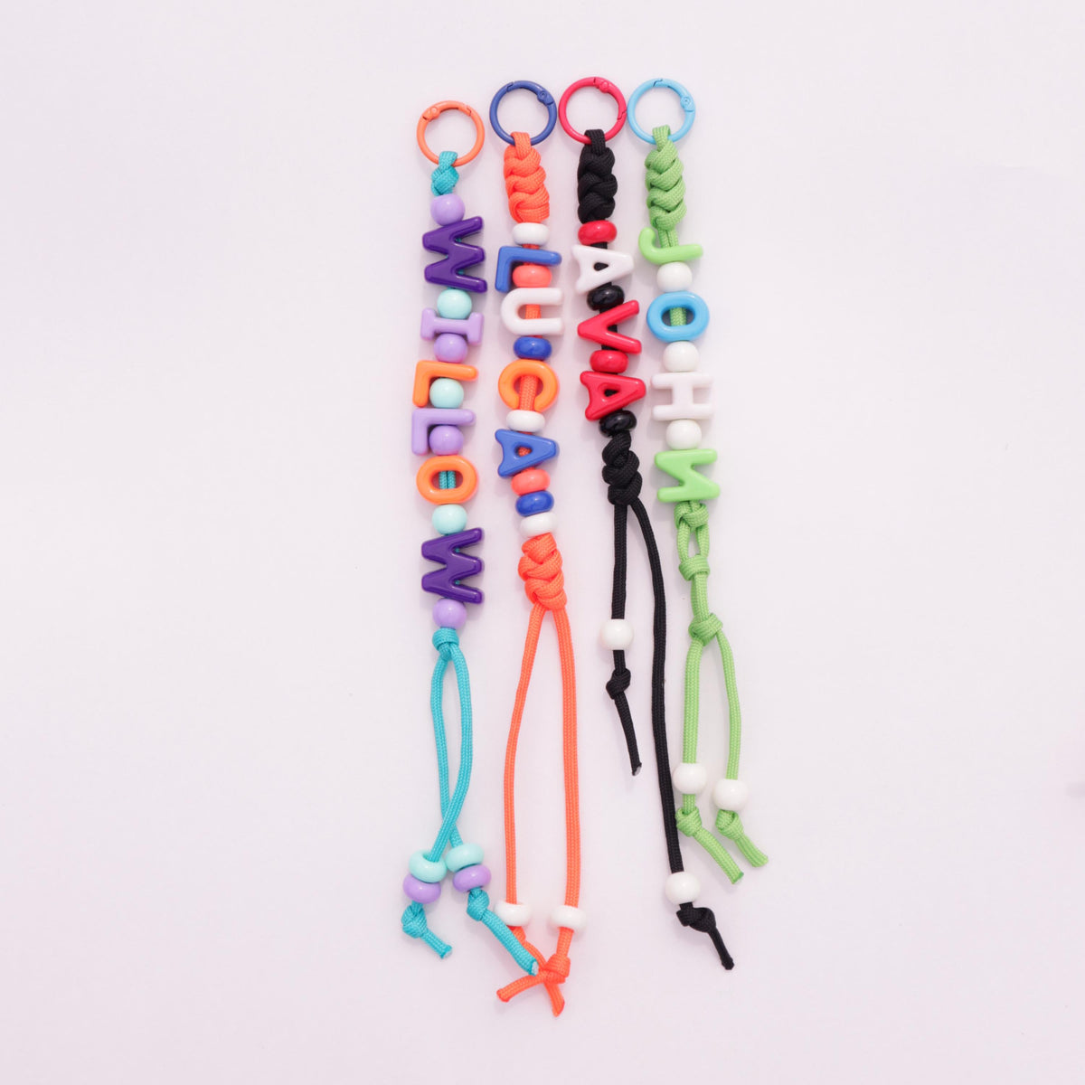 Personalized Name Bead Keychain, Custom Backpack Tag, Paracord Bag Charm
