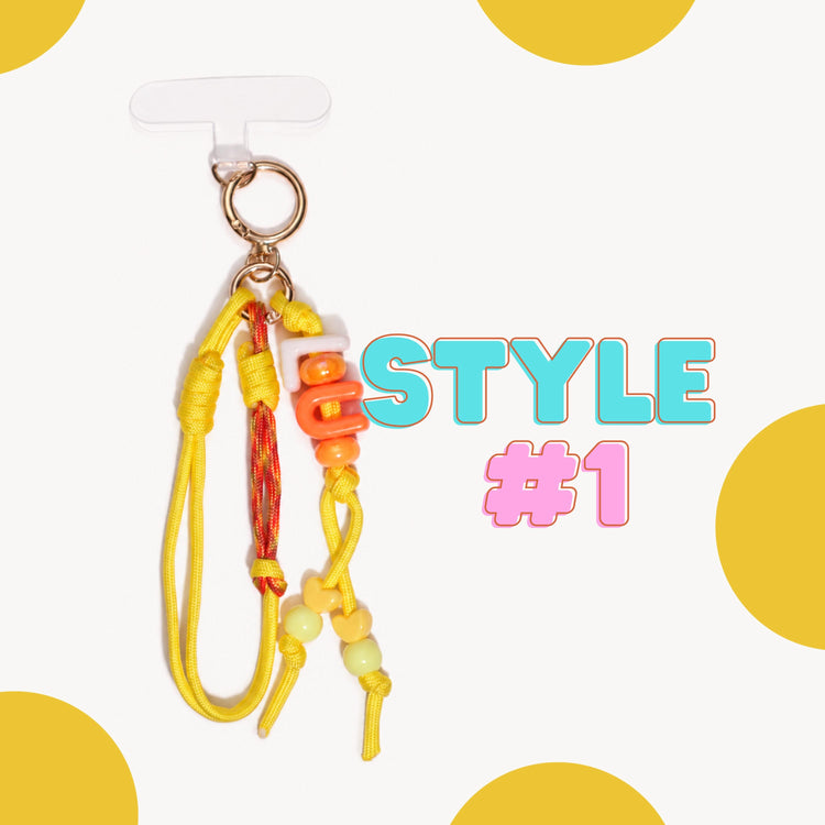 Custom Paracord Phone Charm, Chunky Letter Beads, Personalized Name Accessory