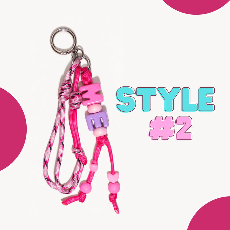 Custom Paracord Phone Charm, Chunky Letter Beads, Personalized Name Accessory