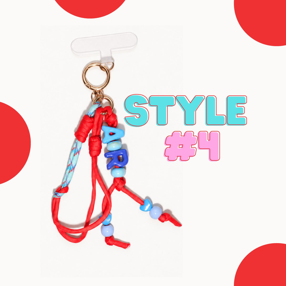 Custom Paracord Phone Charm, Chunky Letter Beads, Personalized Name Accessory