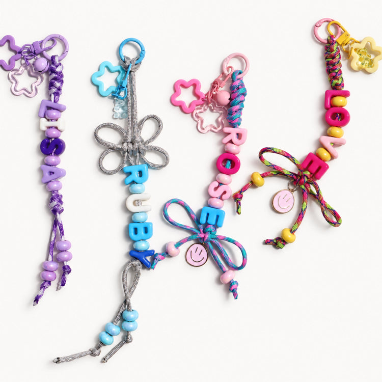 Personalized Name Bead Keychain, Custom Backpack Tag, Paracord Bag Charm