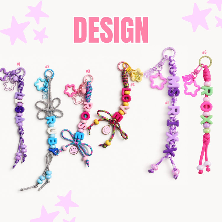 Personalized Name Bead Keychain, Custom Backpack Tag, Paracord Bag Charm
