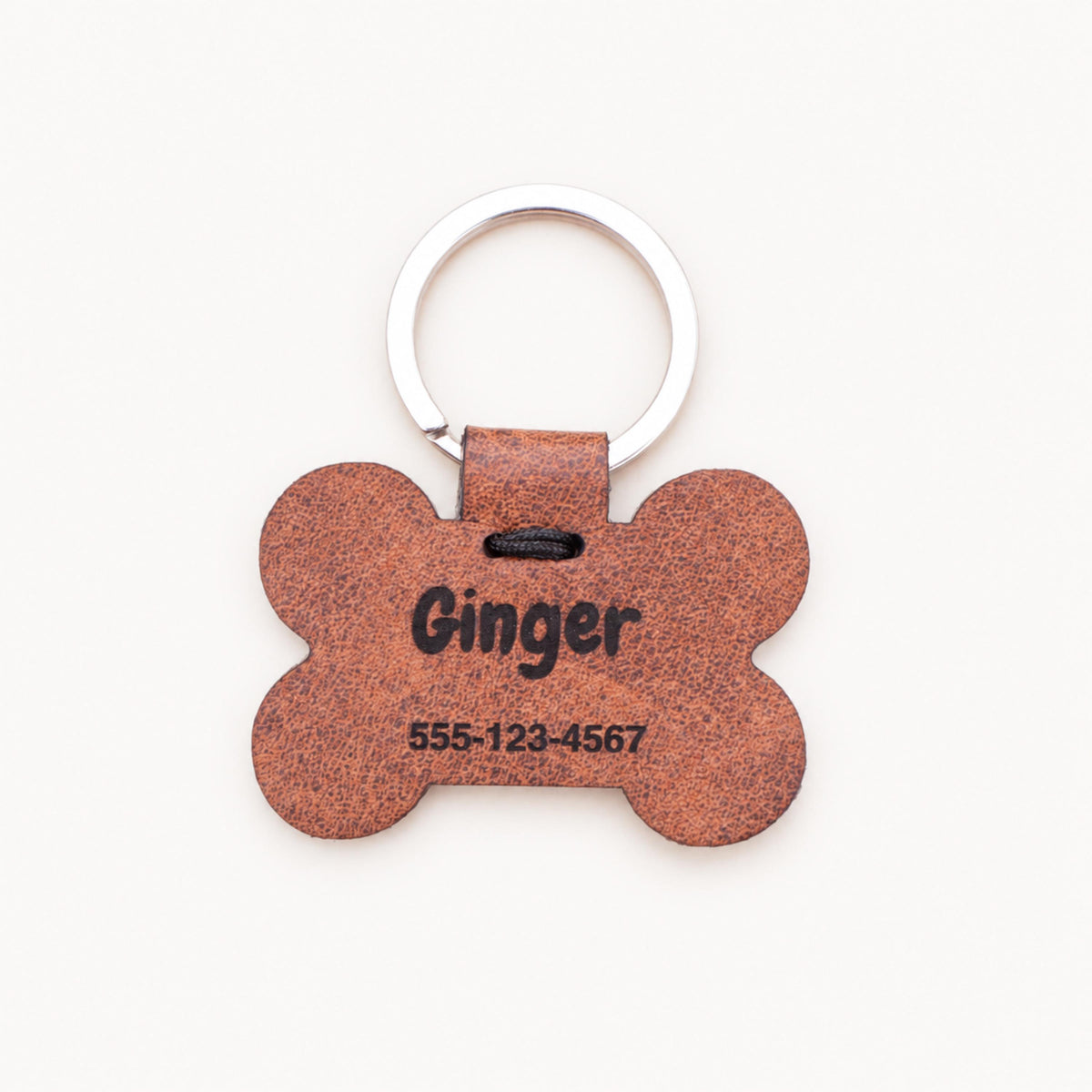 Personalized Leatherette Pet ID Tag, Engraved Dog or Cat Name Tag