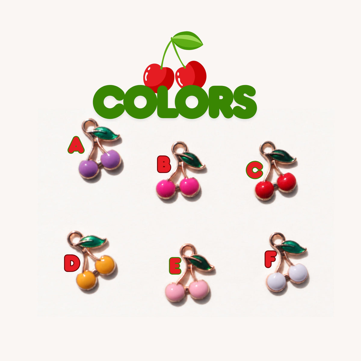 Cherry Individual Charms, Choose Your Charm, Separate Charm Add-On